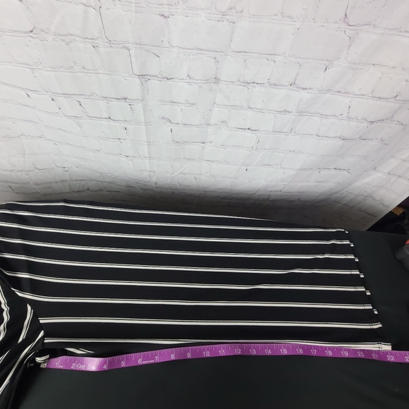 Tribal Pin Stripe Cross Over Romper. Black and White Petite Med. - Picture 5 of 16
